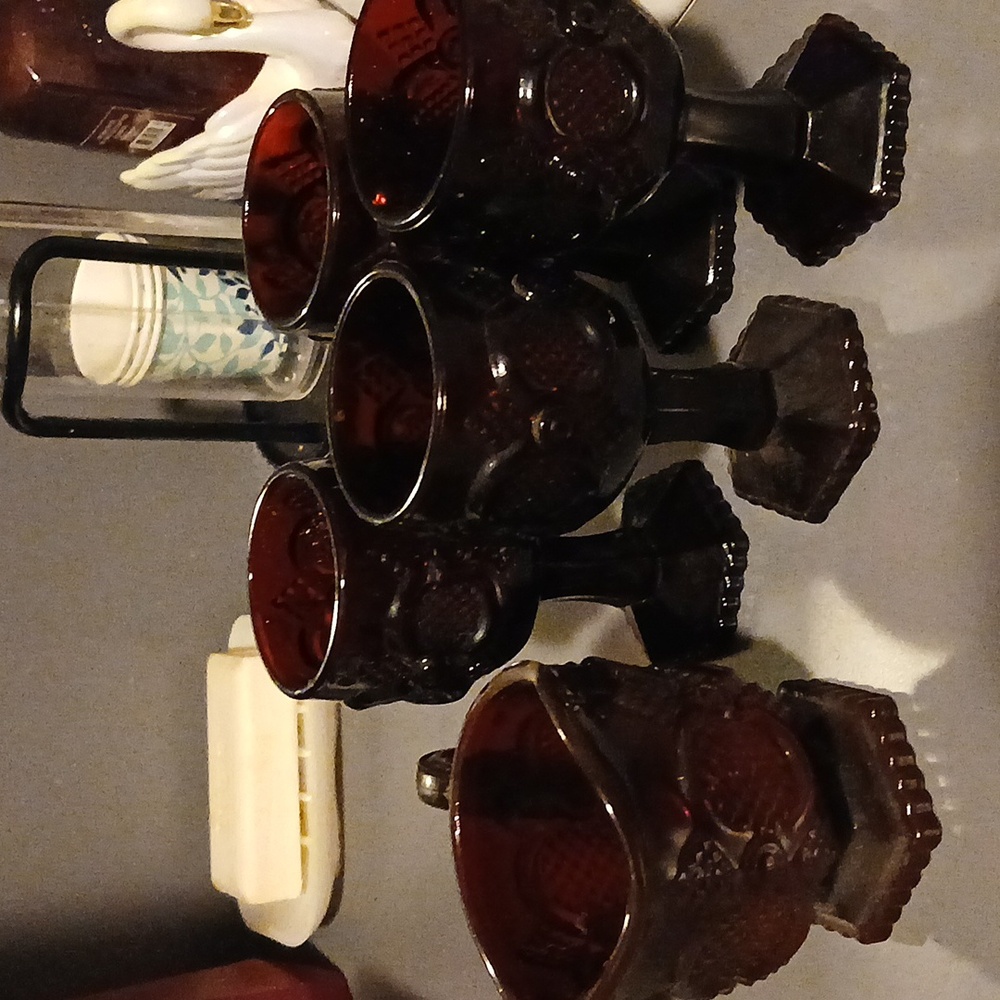 AVON Vintage Dark Red Goblet Set